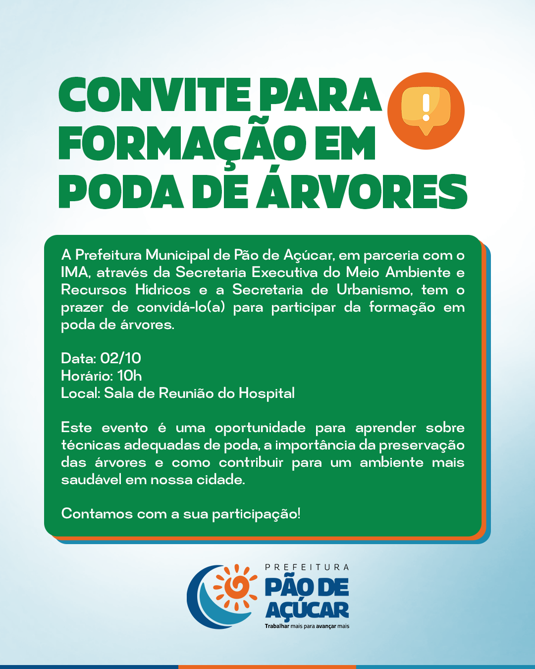 Convite para Curso de Formação em Poda de Árvores